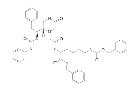 N-[2-[5-OXO-(2S)-[2-PHENYL-(1S)-(3-PHENYLUREIDO)-ETHYL]-PIPERAZIN-1-YL]-ACETYL]-LYS(Z)-NH-BN
