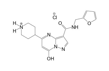 piperidinium, 4-[3-[[(2-furanylmethyl)amino]carbonyl]-7-hydroxypyrazolo[1,5-a]pyrimidin-5-yl]-, chloride