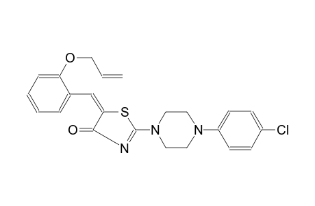 4(5H)-thiazolone, 2-[4-(4-chlorophenyl)-1-piperazinyl]-5-[[2-(2-propenyloxy)phenyl]methylene]-, (5E)-