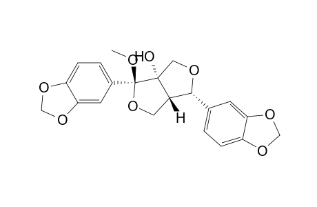 1H,3H-Furo[3,4-c]furan-3a(4H)-ol, 3,6-bis(1,3-benzodioxol-5-yl)dihydro-3-methoxy-, [3R-(3.alpha.,3a.beta.,6.beta.,6a.alpha.)]-