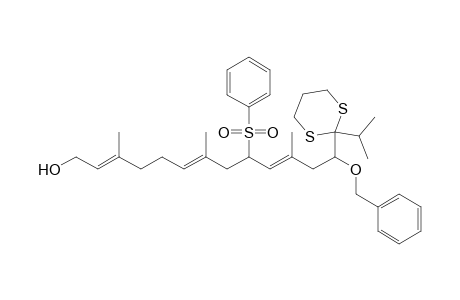 2-Isopropyl-2-[3',7',11'-trimethyl-1'-benzyloxy-5'-(phenylsulfonyl)-13'-hydroxy-3',7',11'-tridecatrienyl]-1,3-dithiacyclohexane