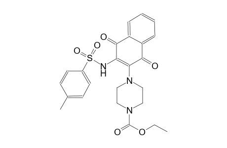 ethyl 4-(3-{[(4-methylphenyl)sulfonyl]amino}-1,4-dioxo-1,4-dihydro-2-naphthalenyl)-1-piperazinecarboxylate