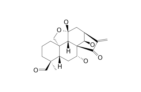 MACROCALYXIN-F;ENT-7-BETA,11-ALPHA,14-TRIHYDROXY-18-ALDEHYDE-11-BETA,20-EPOXYKAUR-16-EN-15-ONE
