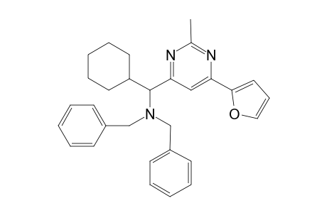 N,N-Dibenzyl(cyclohexyl)[6-(2-furyl)-2-methyl-4-pyrimidinyl)methanamine