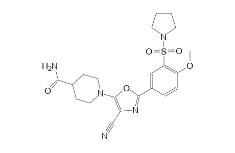4-piperidinecarboxamide, 1-[4-cyano-2-[4-methoxy-3-(1-pyrrolidinylsulfonyl)phenyl]-5-oxazolyl]-