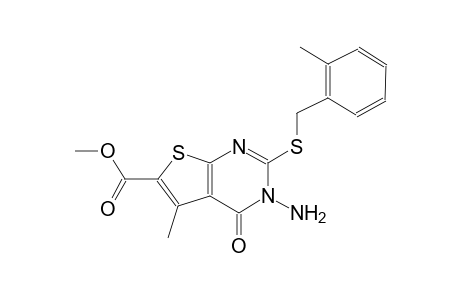 methyl 3-amino-5-methyl-2-[(2-methylbenzyl)sulfanyl]-4-oxo-3,4-dihydrothieno[2,3-d]pyrimidine-6-carboxylate