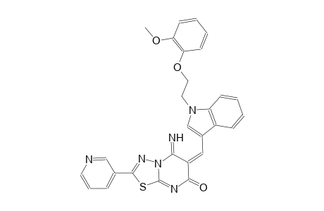 (6E)-5-imino-6-({1-[2-(2-methoxyphenoxy)ethyl]-1H-indol-3-yl}methylene)-2-(3-pyridinyl)-5,6-dihydro-7H-[1,3,4]thiadiazolo[3,2-a]pyrimidin-7-one