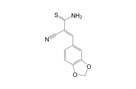 (E)-3-(1,3-benzodioxol-5-yl)-2-cyano-2-propenethioamide