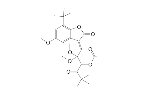 (E)-(3'-acetoxy-2',2'-dimethoxy-5',5'-dimethyl-4'-oxohexylidine)-5-methoxy-7-t-butylbenzofuran-2(3H)one