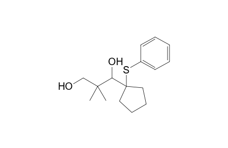 2,2-Dimethyl-1-(1-phenylsulfanylcyclopentyl)propane-1,3-diol