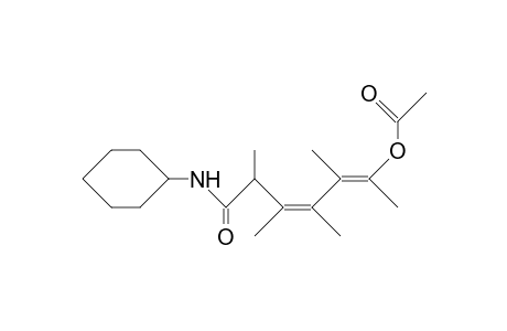 6-Acetoxy-2,3,4,5,6-pentamethyl-3Z,5E-hexadienoic acid, N-cyclohexylamide