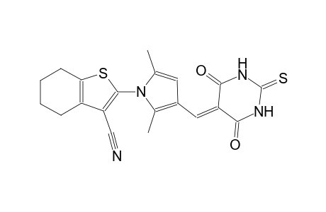 2-{3-[(4,6-dioxo-2-thioxotetrahydro-5(2H)-pyrimidinylidene)methyl]-2,5-dimethyl-1H-pyrrol-1-yl}-4,5,6,7-tetrahydro-1-benzothiophene-3-carbonitrile