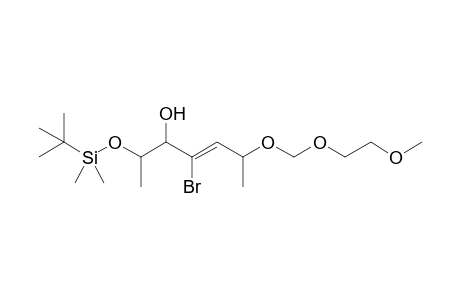 4-Bromo-2-[(1',1'-dimethylethyl)dimethylsilyloxy]-6-[(2'-methoxyethoxy)methoxy]-4-hepten-3-ol