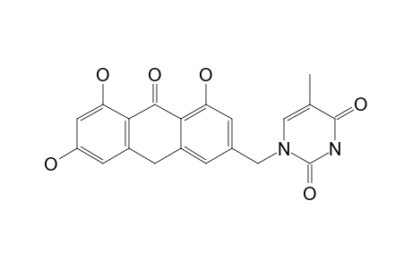 3-BENZOYL-5-METHYL-1-[(4,5,7-TRIHYDROXY-10-OXO-9,10-DIHYDROANTHRACEN-2-YL)-METHYL]-PYRIMIDINE-2,4(1H,3H)-DIONE