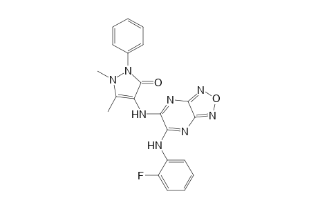 4-[[6-(2-fluoroanilino)-[1,2,5]oxadiazolo[3,4-b]pyrazin-5-yl]amino]-1,5-dimethyl-2-phenyl-3-pyrazolone