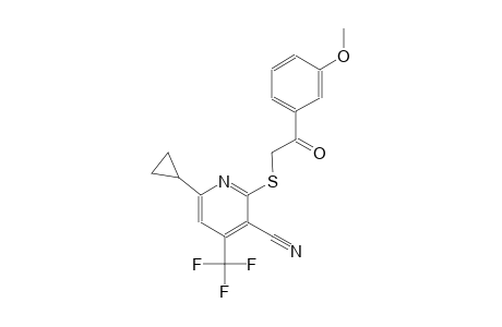 6-cyclopropyl-2-{[2-(3-methoxyphenyl)-2-oxoethyl]sulfanyl}-4-(trifluoromethyl)nicotinonitrile