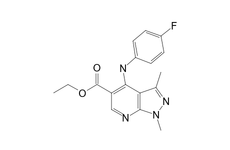 4-(FLUOROPHENYL)-AMINO-5-CARBOETHOXY-1,3-DIMETHYL-1H-PYRAZOLO-[3,4-B]-PYRIDINE