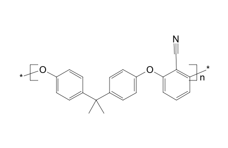 Poly[oxy-1,4-phenylene-(1-methylethylidene)-1,4-phenyleneoxy-(2-cyano-1,3-phenylene)]