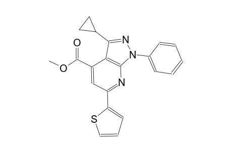 1H-pyrazolo[3,4-b]pyridine-4-carboxylic acid, 3-cyclopropyl-1-phenyl-6-(2-thienyl)-, methyl ester