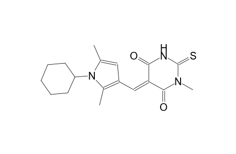 (5E)-5-[(1-cyclohexyl-2,5-dimethyl-1H-pyrrol-3-yl)methylene]-1-methyl-2-thioxodihydro-4,6(1H,5H)-pyrimidinedione