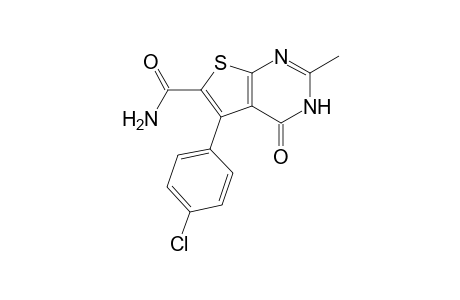 5-(4-Chlorophenyl)-3,4-dihydro-2-methyl-4-oxothieno[2,3-d]-pyrimidine-6-carboxamide