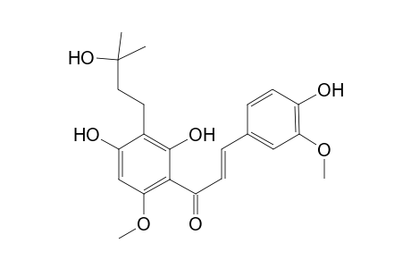 2',4,4'-Trihydroxy-3'-(3''-hydroxy-methylbutyl)-3,6'-dimethoxychalcone, 3-methoxyxanthohumol H