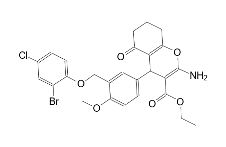 ethyl 2-amino-4-{3-[(2-bromo-4-chlorophenoxy)methyl]-4-methoxyphenyl}-5-oxo-5,6,7,8-tetrahydro-4H-chromene-3-carboxylate