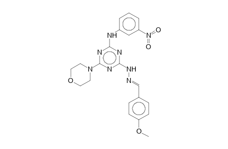 2-N-[(E)-(4-methoxyphenyl)methylideneamino]-6-morpholin-4-yl-4-N-(3-nitrophenyl)-1,3,5-triazine-2,4-diamine