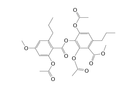Benzoic acid, 2,4-bis(acetyloxy)-3-[[2-(acetyloxy)-4-methoxy-6-propylbenzoyl]oxy]-6-propyl-, methyl ester