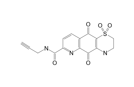 N-(PROP-2-YN-1-YL)-5,10-DIOXO-3,4,5,10-TETRAHYDRO-2H-[1,4]-THIAZINO-[2,3-G]-QUINOLINE-7-CARBOXAMIDE-1,1-DIOXIDE