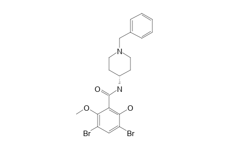 N-[1-(benzyl)-4-piperidyl]-3,5-dibromo-2-hydroxy-6-methoxy-benzamide