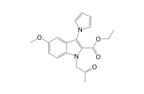 1H-Indole-2-carboxylic acid, 5-methoxy-1-(2-oxopropyl)-3-(1H-pyrrol-1-yl)-, ethyl ester
