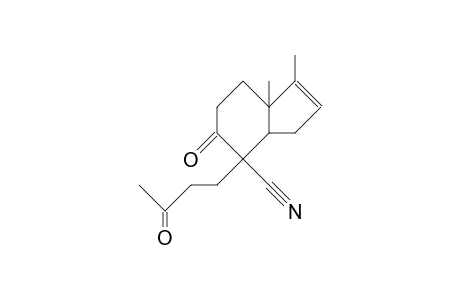 4-(3-Oxo-butyl)-2-cyano-6,7-dimethyl-bicyclo(4.3.0)non-7-en-3-one