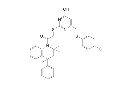 6-{[(4-chlorophenyl)sulfanyl]methyl}-2-{[2-oxo-2-(2,2,4-trimethyl-4-phenyl-3,4-dihydro-1(2H)-quinolinyl)ethyl]sulfanyl}-4-pyrimidinol