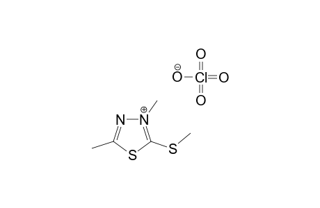 3,5-Dimethyl-2-methylthio-1,3,4-thiadiazolium perchorate