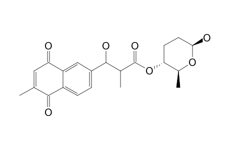2-METHYL-6-[2-(4-AMICETOPYRANOSYLCARBONYL)-1-HYDROXYPROPYL]-1,4-NAPHTHOQUINONE;BETA-ANOMER