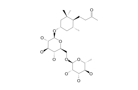 SEDUMOSIDE-G;(3S,5R,6S)-9-OXO-MEGASTIGMAN-3-O-ALPHA-L-RHAMNOPYRANOSYL-(1->6)-BETA-D-GLUCOPYRANOSIDE