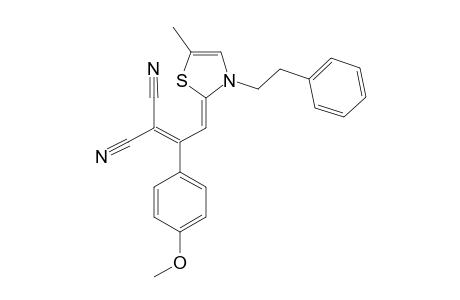 3-(4-METHOXYPHENYL)-2-CYANO-4-(5-METHYL-3-PHENETHYLTHIAZOLIN-2-YLIDENE)-BUT-2-ENENITRILE
