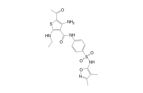 5-Acetyl-4-amino-N-(4-{[(3,4-dimethylisoxazol-5-yl)amino]sulfonyl}phenyl)-2-(ethylamino)thiophene-3-carboxamide