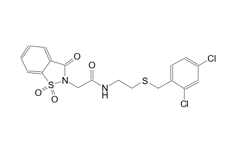 N-{2-[(2,4-dichlorobenzyl)sulfanyl]ethyl}-2-(1,1-dioxido-3-oxo-1,2-benzisothiazol-2(3H)-yl)acetamide