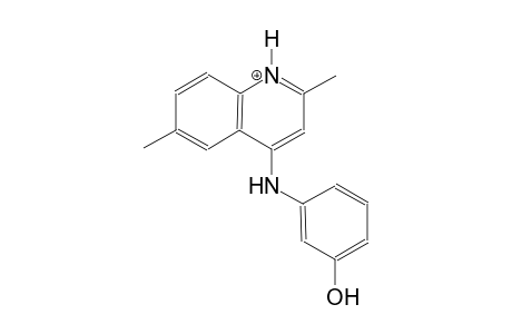 4-(3-hydroxyanilino)-2,6-dimethylquinolinium