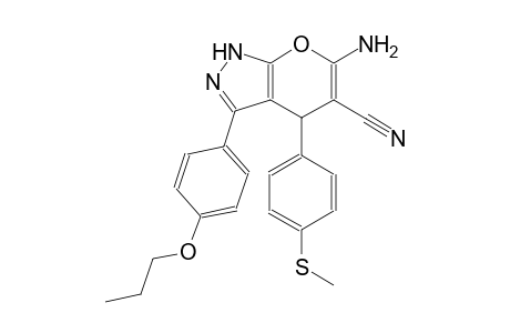 6-amino-4-[4-(methylsulfanyl)phenyl]-3-(4-propoxyphenyl)-1,4-dihydropyrano[2,3-c]pyrazole-5-carbonitrile