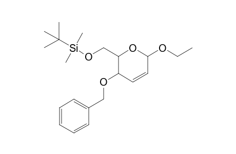 Ethyl 4-O-Benzyl-6-O-tert-butyldimethylsilyl-2,3-dideoxy-.alpha.,L-threo-hex-2-enopyranoside