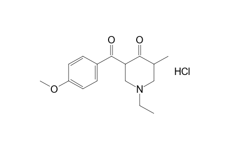 1-ethyl-3-methyl-5-p-anisoyl-4-piperidone, hydrochloride