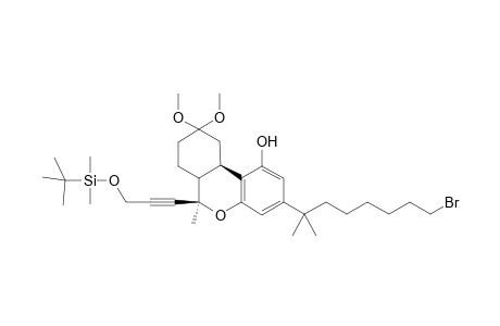 3-(7-Bromo-1,1-dimethylheptyl)-6-methyl-6-[3-(tert-butyldimethylsiloxy)propynyl]-9,9-dimethoxy-6a,7,8,9,10,10a-hexahydrobenzo[b]chroman-1-ol