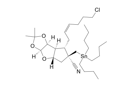 5H-Cyclopenta[4,5]furo[2,3-d]-1,3-dioxole-6-carbonitrile, 7-(6-chloro-2-hexenyl)hexahydro-2,2-dimethyl-6-[(tributylstannyl)methyl]-, [3a.alpha.,4a.beta.,6.alpha.,7.alpha.(Z),7a.alpha.,7b.alpha.]-