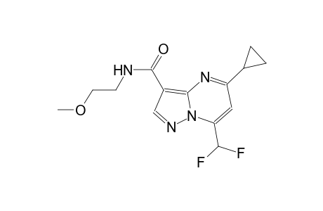 pyrazolo[1,5-a]pyrimidine-3-carboxamide, 5-cyclopropyl-7-(difluoromethyl)-N-(2-methoxyethyl)-