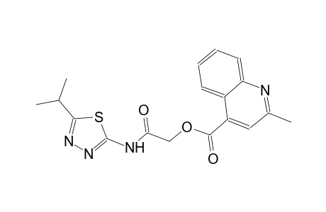 2-[(5-isopropyl-1,3,4-thiadiazol-2-yl)amino]-2-oxoethyl 2-methyl-4-quinolinecarboxylate
