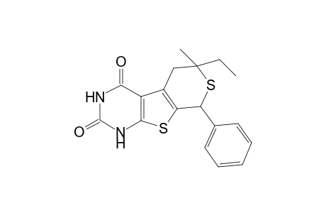 4-Methyl-4-ethyl-6-phenyl-dihydro-8H-thiopyrano[4',3':4,5]thieno[2,3-d]uracil