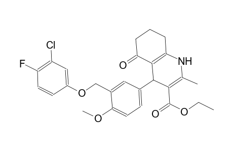 ethyl 4-{3-[(3-chloro-4-fluorophenoxy)methyl]-4-methoxyphenyl}-2-methyl-5-oxo-1,4,5,6,7,8-hexahydro-3-quinolinecarboxylate